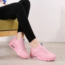 Weweya размер 41 PU воздушной подушке плюшевая обувь Для женщин Обувь на теплом меху женские туфли на плоской подошве дышащие мягкие Прогулочные кроссовки на шнуровке zapatos mujer