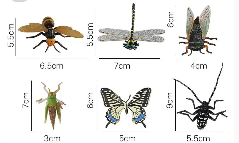 Детская Большая пластиковая 3D Бабочка Стрекоза Жук. Модель насекомого интересная наука развивающие игрушки