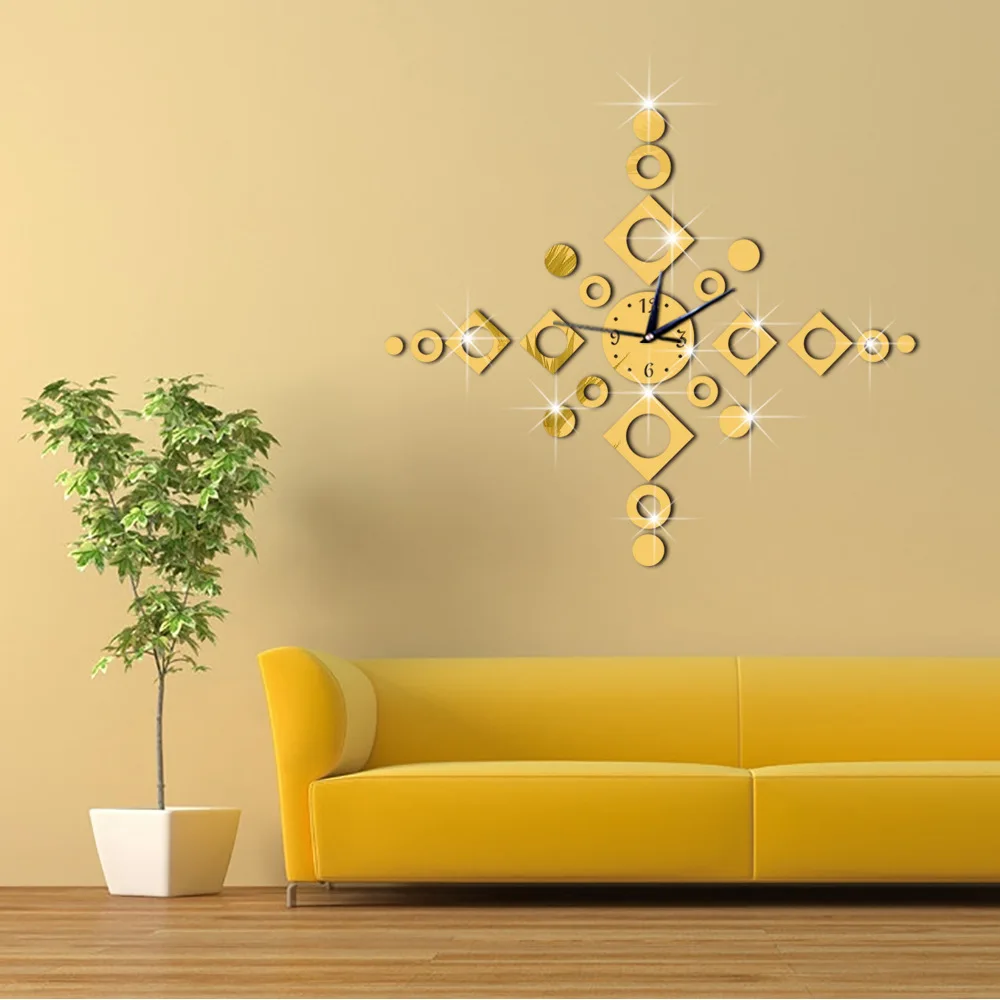 3D DIY цифровые настенные часы колокольчики современный дизайн зеркало Reloj De Pared гостиная настенные часы стикер Horloge мурале Klok