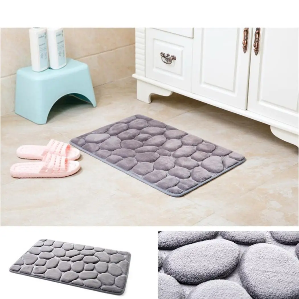 

Bathroom Mat Set Anti-Slip Cobblestone Pattern Carpet Kitchen Bath Mat Carpet Bathroom Toliet Rug Washable Tapete Carpet