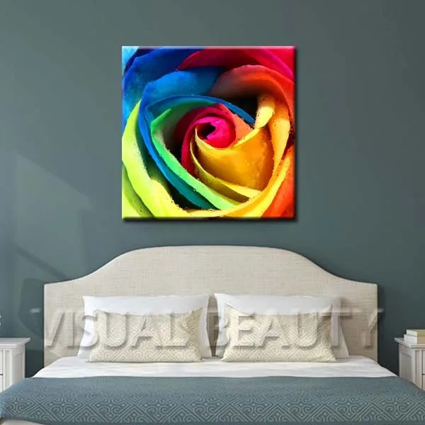 

FREE SHIPPING Well-designed Colorful Rose Flower Paintings Oil Painting Canvas Arts(Unframed)50x50cm