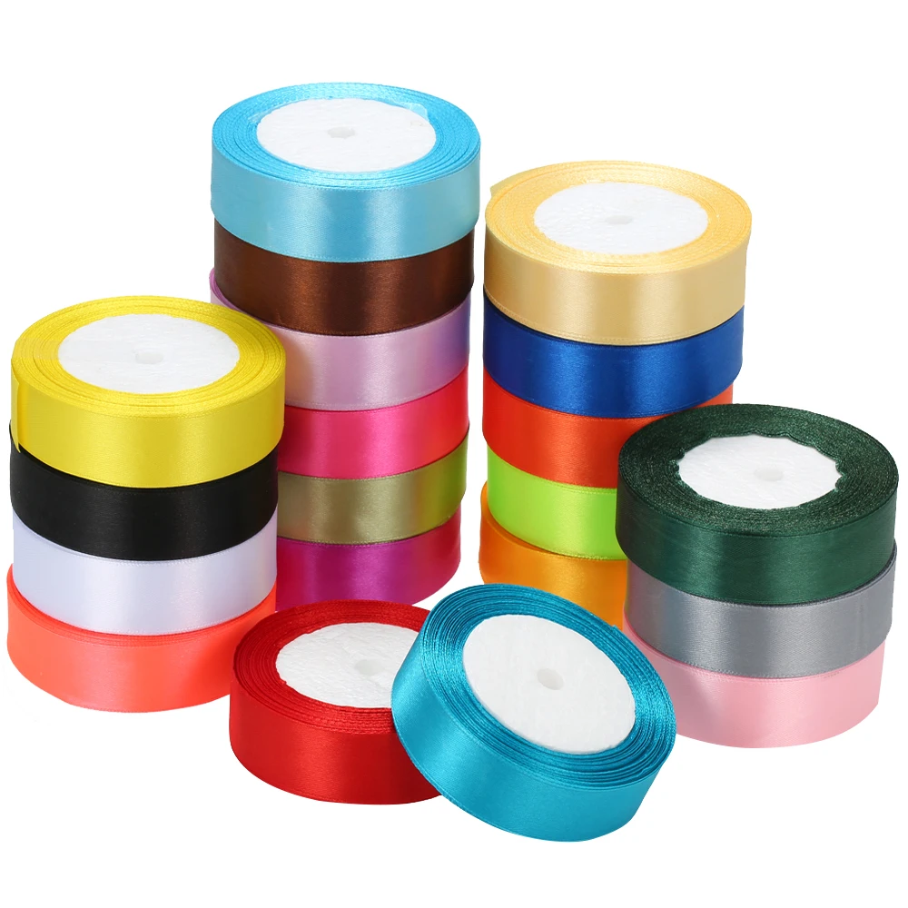 25Yards 25mm Width Silk Satin Ribbon Roll DIY Wedding Party Decoration