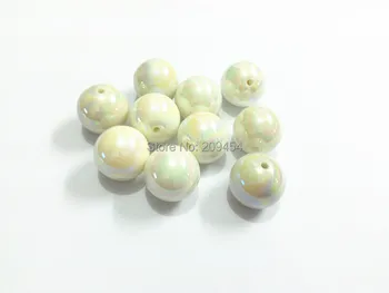 

12mm 500pcs/bag , 20mm 100pcs/bag, White AB Solid Beads For Chunky Jewelry