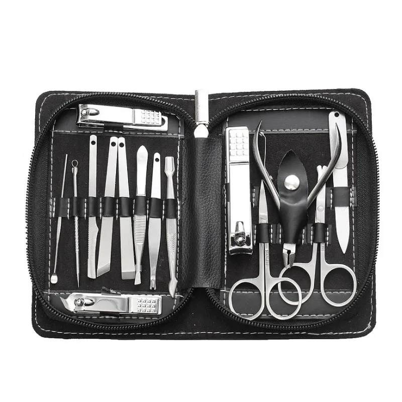 

15 in 1 Stainless Steel Pedicure Manicure Set Nail Clipper Scissors Tweezer Cutter Clip Nail Care Cuticle Grooming Kit Tools