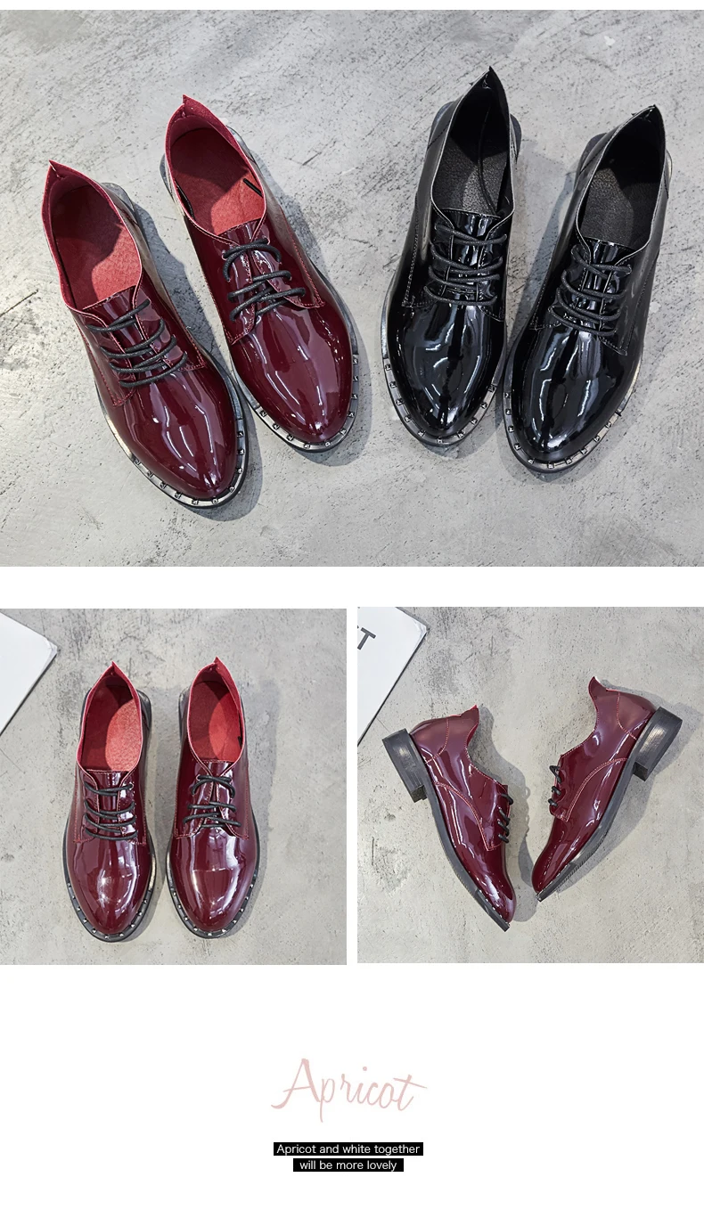TOSJC/женские туфли-оксфорды в британском стиле; коллекция года; сезон весна; мягкие кожаные оксфорды на плоской подошве; повседневная обувь на шнуровке; обувь с перфорацией типа «броги» в стиле ретро; 006