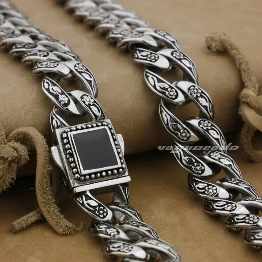 Мужское ожерелье LINSION из нержавеющей стали 316 с розами розы 18 &quot~ 36&quot 4R013N|necklace chain|punk necklace316l stainless steel |