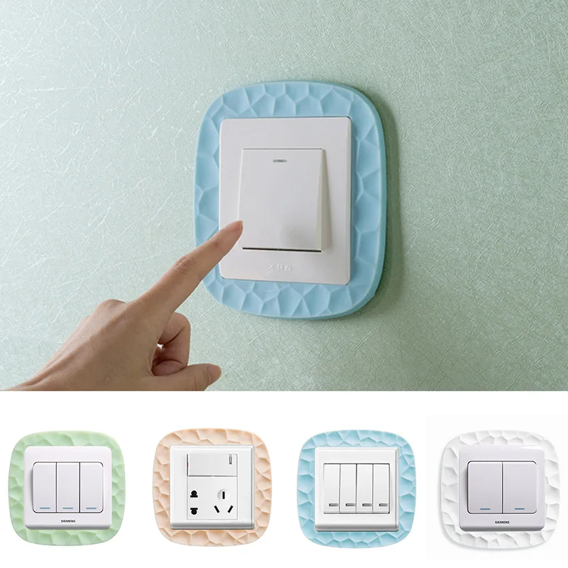 

4 Types Luminous Washing Switch Sticker Wall Sticker Cover Modern Simple Living Room Bedroom Creative Socket Set Switch Cover