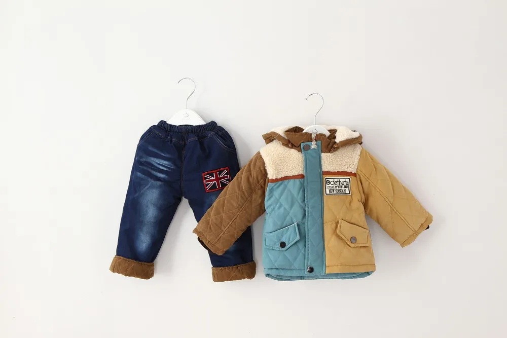 Новинка года зимнее пальто+ комплект одежды для малышей детская теплая кофта для мальчиков и девочек комплект курток для малышей - Цвет: Небесно-голубой