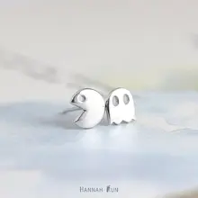 1 пара-Pacman or Pac Man серьги-гвоздики милые серьги-гвоздики с привидениями забавные мультяшные сережки-гвоздики для девочек
