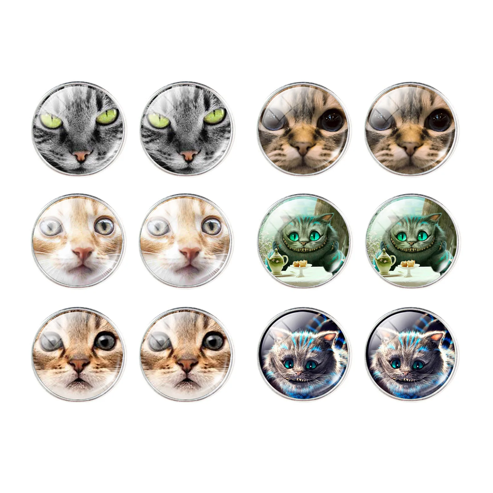 Милый Чеширский кот серьги гвоздики серьги для женщин винтажные рождественские подарки ручной работы