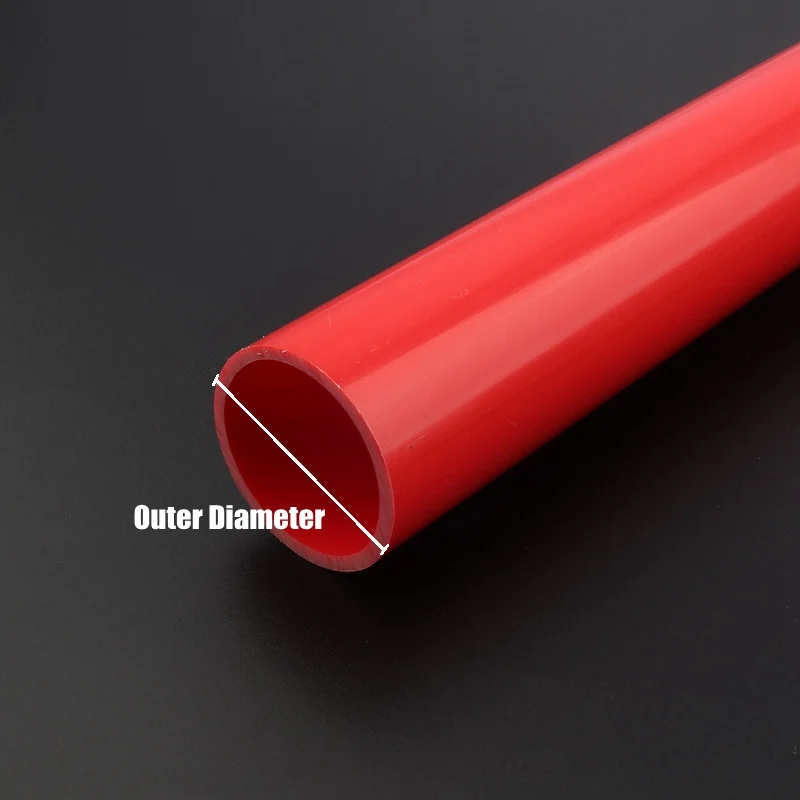 2pcs 50cm O.D20~50mm Red UPVC Pipe Hi-quality Water Supply Pipe Irrigation PVC Pipe Aquarium Fish Tank Drainpipe Water Tube