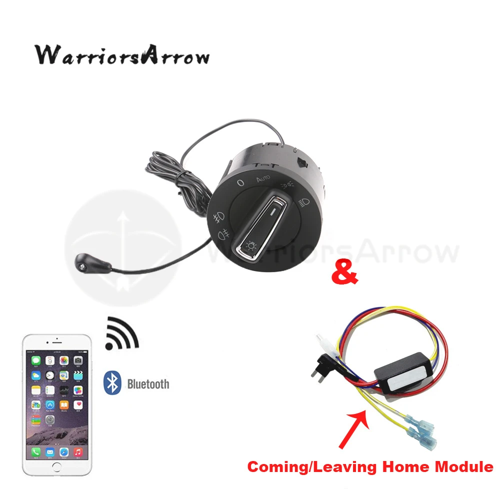 

WarriorsArrow AUTO Headlight Switch Light Sensor & Coming Leaving Home Module Set For VW Golf MK7 7 2013 2014 2015 2016 2017