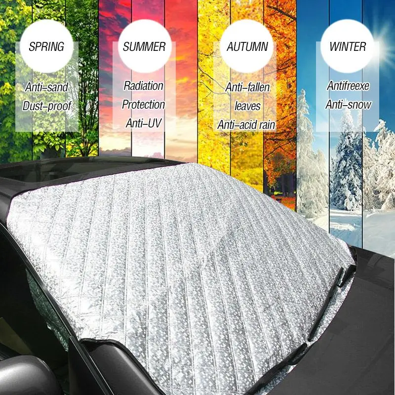 Beste Mayitr Universele 4 seizoenen Auto Voorruit Anti Sneeuw Ijs Shield Cover Vorst Protector Front Window Screen Auto Zon Cover