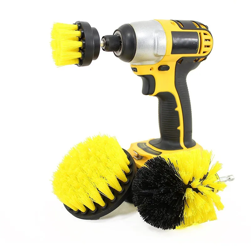 3 Pcs/Set Power Scrubber Brush Drill Cleaning Brush Head For Bathroom