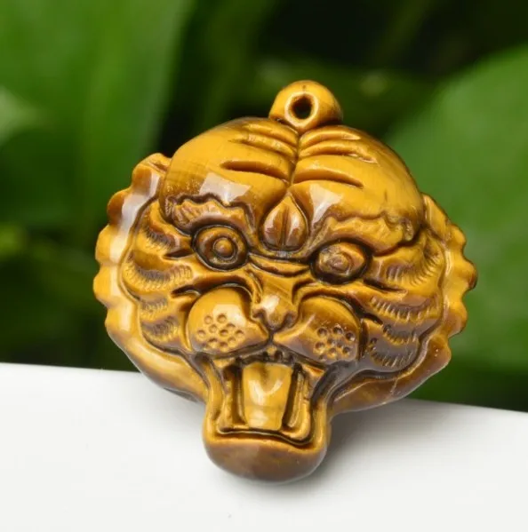 

Natural Tiger eye stone Pendant Gold Tiger Head Pendants Necklace For Women Men pendants Fashion Jewelry