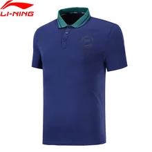 Li-Ning мужские футболки поло серии Wade, хлопок, облегающие, повседневные, мягкие, удобные, Спортивная футболка с подкладкой APLP031 AMJ19