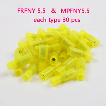 

FRFNY5.5 MPFNY 30sets Bullet Shaped NYLON brass Female Male Insulating Joint Wire Connector Crimp Terminal FRFNY+MRFNY AWG12-10