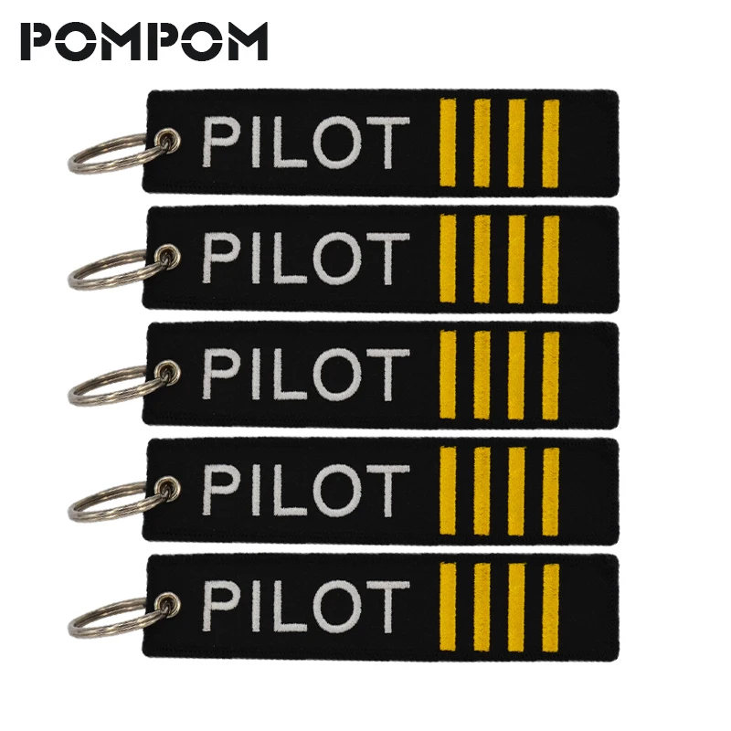 

5 PCS/LOT POMPOM Pilot KeyChains for Aviation Gifts Luggage Key Tag Stitch Keychains Keyring Aviation Llaveros Aviacion Jewelry