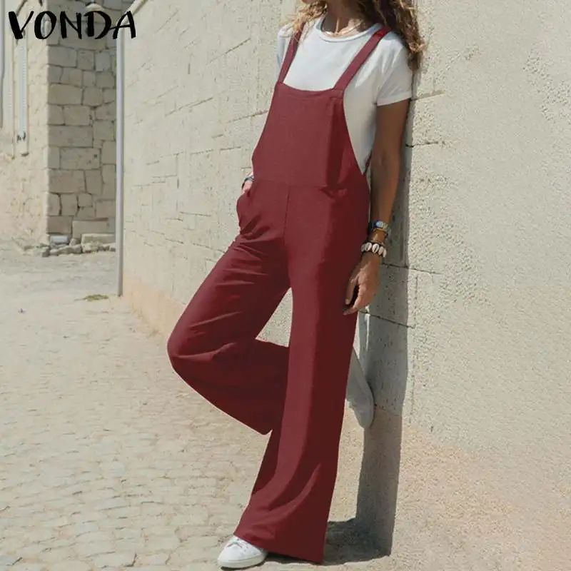 VONDA комбинезон женский комбинезон Одежда для беременных повседневные штаны для беременных сексуальные брюки без рукавов с высокой талией
