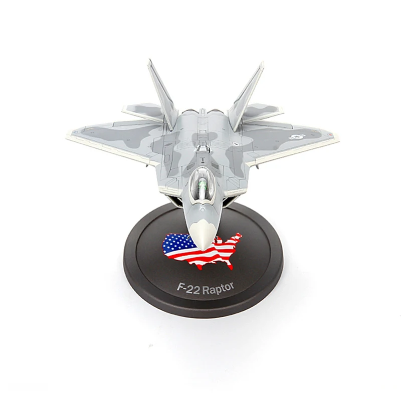 Детские игрушки, масштаб 1/72, военный самолет из сплава, F-22, Раптор, истребитель, модель самолета, литая под давлением, игрушка из сплава, модель самолета ВВС