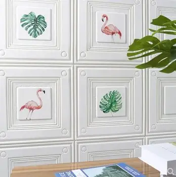 

Nordic style green plant 3d stereo self-adhesive wall stickers waterproof anti-collision wallpaper self-adhesive wallpaper