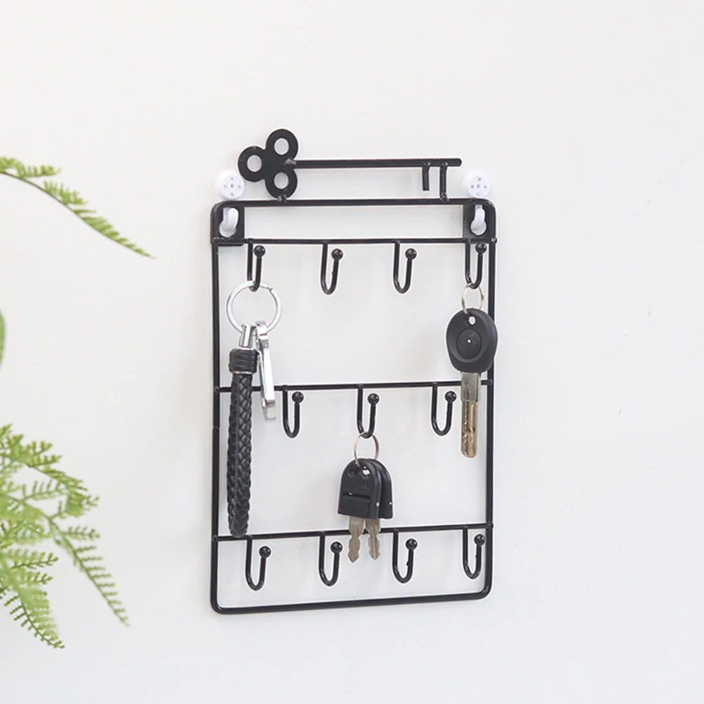 

Rack Living Room Wall Hanging Storage Door Back Hair Pin Multipurpose Bedroom Hook Key Holder Organizer Bags Decorative Home