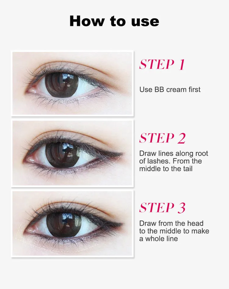 Music Flower 2 in 1 Coffee + Black Gel Eyeliner Make Up Waterproof Eye Liner Cosmetics Set Eyeliner Pens Makeup Brushes Set (14)