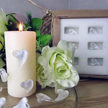 

Valentine's Day candlelight dinner decoration romantic wedding decoration glass heart shape sculpture inserted in the candle