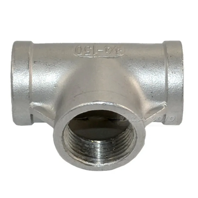 Резьбовые фитинги MEGAIRON 3/4 дюйма тройник 3 way F/F нержавеющая сталь SS 304 гнездо x 57