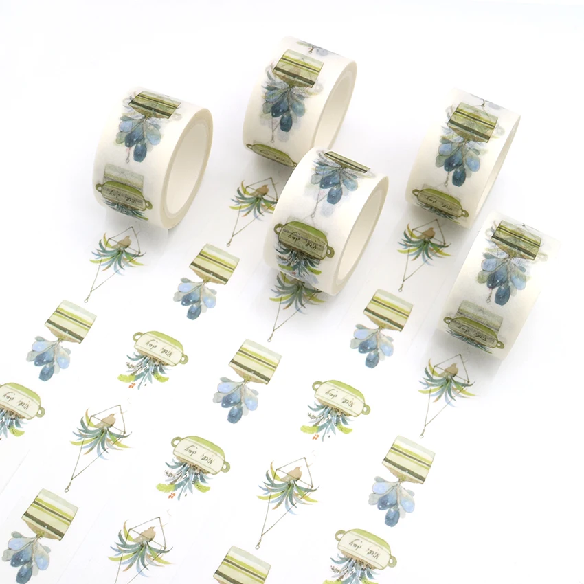 

1 PCS Refreshing Bonsai Washi Tape DIY Decoration Scrapbooking Planner Masking Tape Adhesive Tape Kawaii Stationery 2.5cm*7m