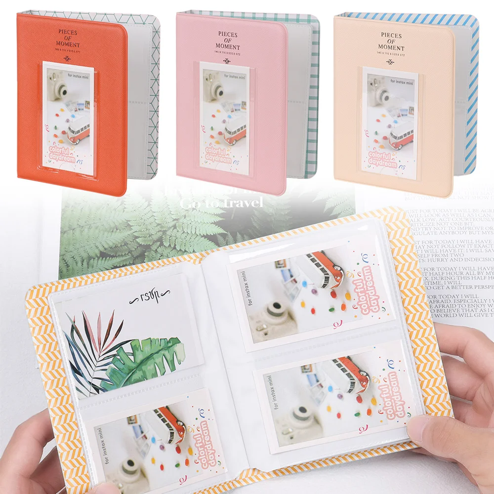 

New Luxury Cute 64 Pockets Mini Photo Album Case Storage Decor Diy Album Thick Cover For Polaroid Photo Film Instax Film Size