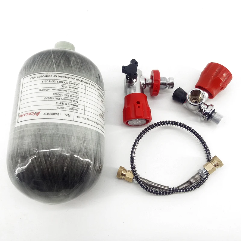 AC52011 2L mini scuba high pressure cylinder 4500psi cylinder 300bar paintball tank valve with filling station diving cylinder