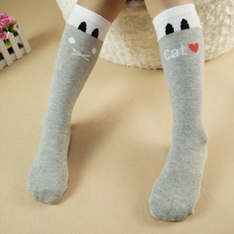 Девушки дети колено высокие носки Хлопок для детей полосатые носки с трубкой девушки загрузки животных носки для малышей грелки ноги длинные симпатичные упак