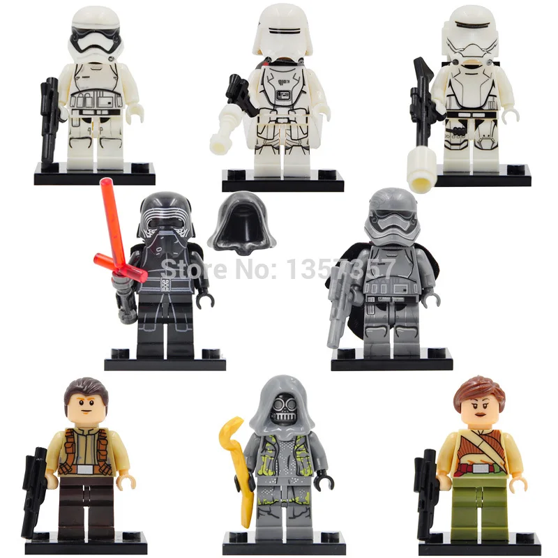 8pcs/lot Star Wars Figure Storm Mob Soldiers Kylo Ren Stormtrooper Captain Phasma Flametrooper Building Blocks Set Model Toys block-set : image 8pcs/lot Star Wars Figure Storm Mob Soldiers Kylo Ren Stormtrooper Captain Phasma Flametrooper Building Blocks Set Model Toys block-set