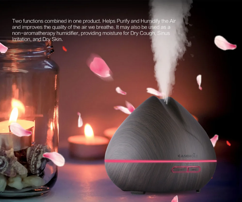 400ml Aroma Essential Oil Diffuser Ultrasonic Air Humidifier with Wood ...