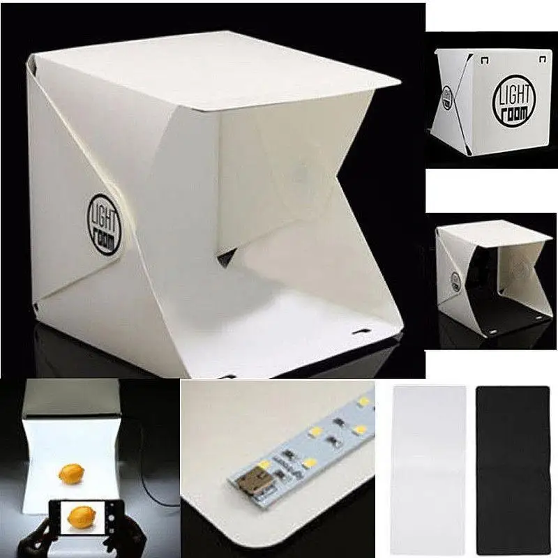 

Universal Mini Foldable Photo Studio Box Photography Backdrop Built-in Light Box Photography LED Lighting Tent
