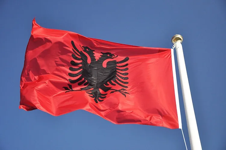 ALBANIAN FLAG NATIONAL NEW ALBANIA BANNER 130 X 90 CM DOUBLE HEADED EAGLE OFFIC. 