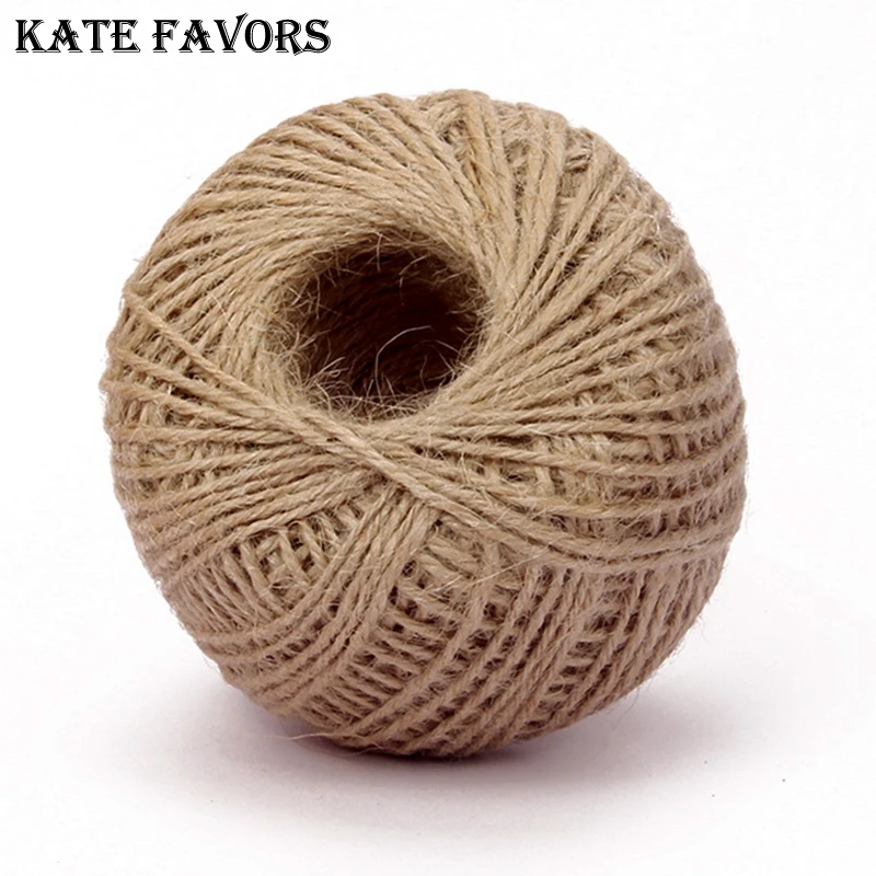 

100M/Roll Natural Hemp Rope Diy Tag Label Hang Rope Wedding Home Woven Decorative Twine Jute String Gardening Cord