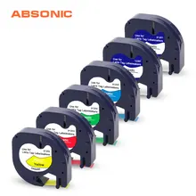 Absonic 6 шт Смешанные Цвет 12267 91201 91202 91203 91204 91205 запечатанных лент 12 мм для DYMO Letratag принтер этикеток lt-100h принтер этикеток