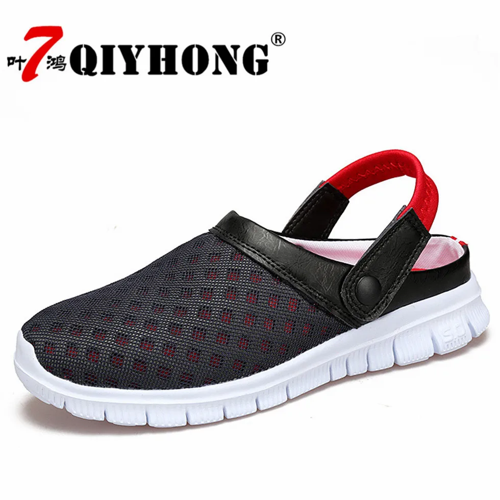 

2018 Fashion Big Size 38-46 Men's Summer Men Super Shoes Breathable Mesh Slippers Lightweight Slip On footwear Zapatos Hombre