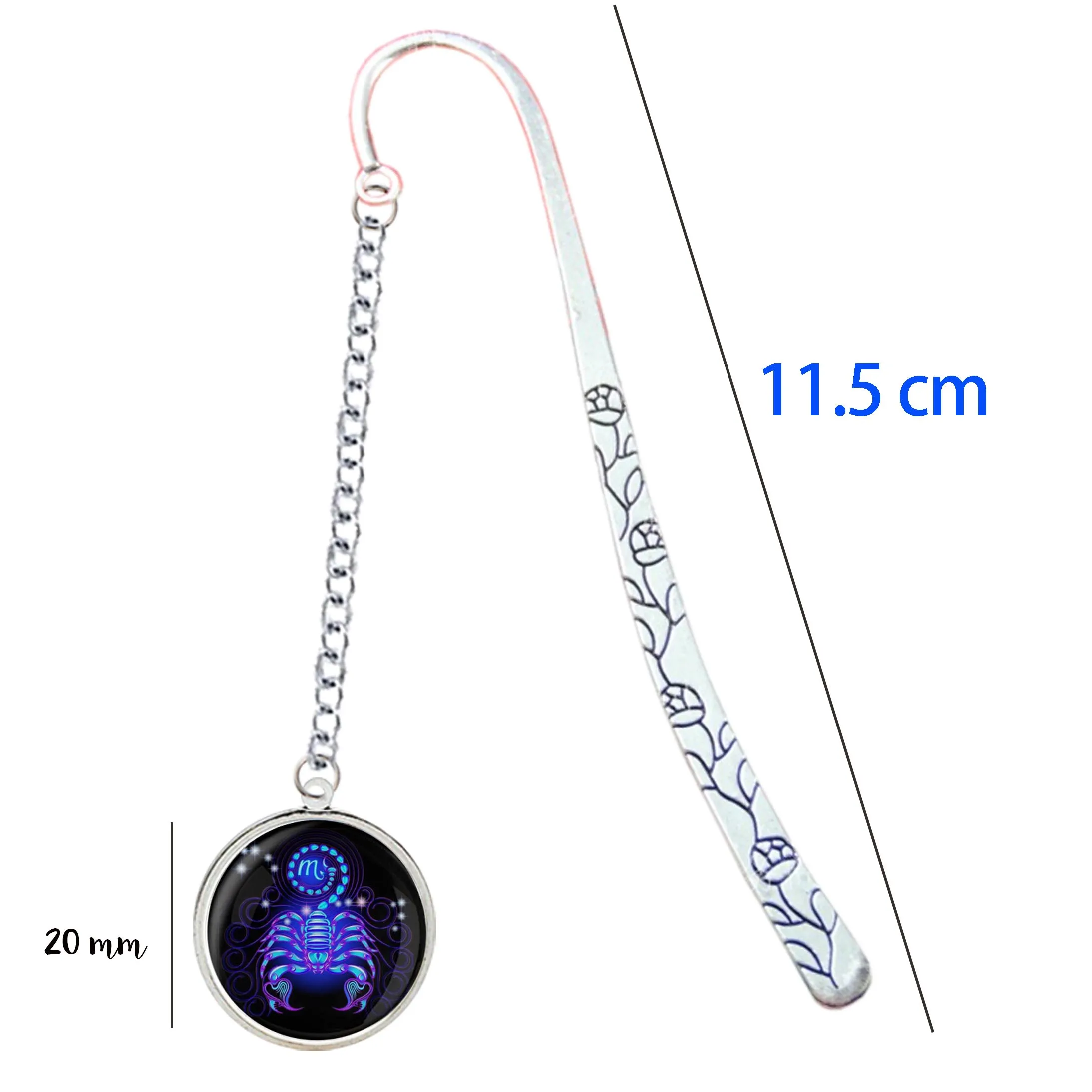 

Fashion Galaxy 12 Constellation Metal Bookmark Design Zodiac Sign Horoscope Astrology Pendant For Reader Marque Page Mate Marker