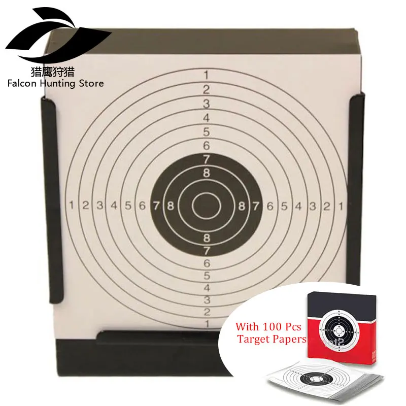 

Tactical Airsoft 14X14X4cm Airgun Target & Square Pellet Trap W. 100 Pcs Target Papers/Also ForPaintball /Improving Hunting Sho