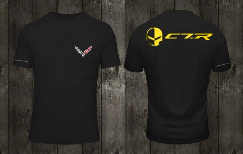 

NEW Corvette Racing Flag Tee T-Shirt C6R Jake Skull Chevrolet SS Short Sleeve