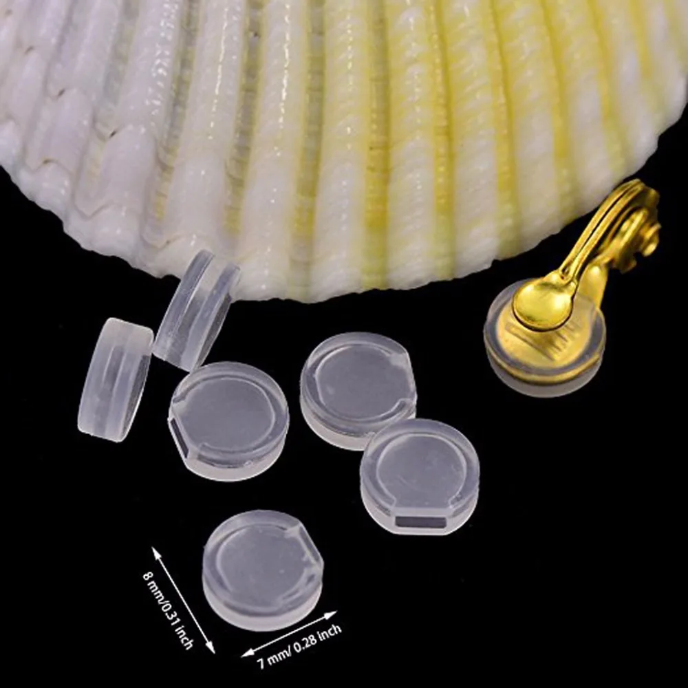 

50PCS Clear Comfort Earring Pads Silicone Anti Pain Cushion for Clip On Earrings