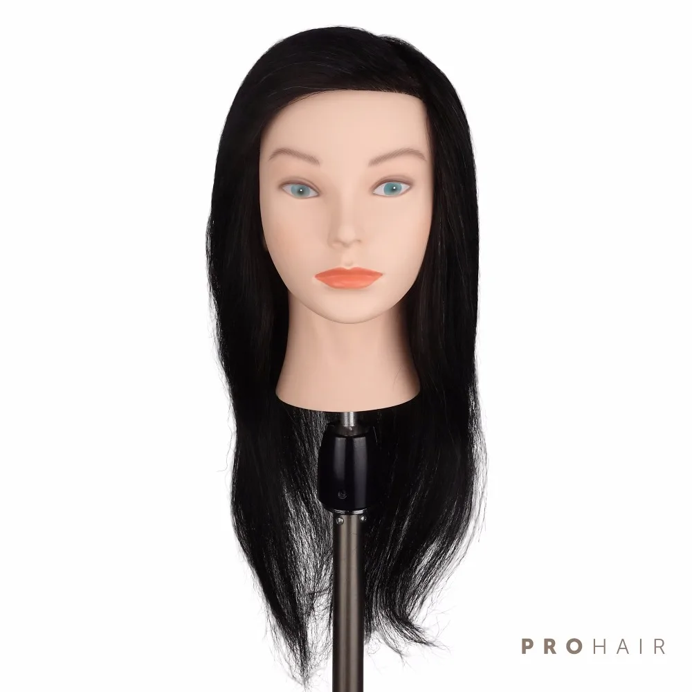 16'' Mix Hair Female Mannequin Heads Brown Manikin for Training