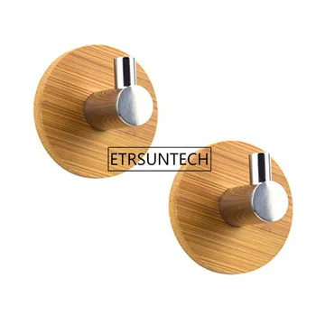 

100pc Door Hook Hanger Bathroom Kitchen Closet Without Nail Self Adhesive Hook Stainless Steel Bamboo Stick On Wall Hanging Door