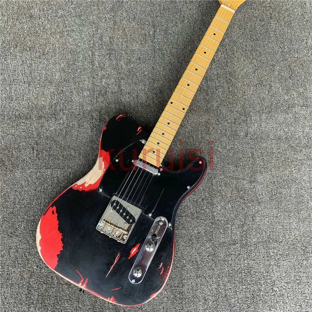 

Avril Lavigne is an old electric guitar, retro relic guitar, precision crafted, birthday present. Free shipping.