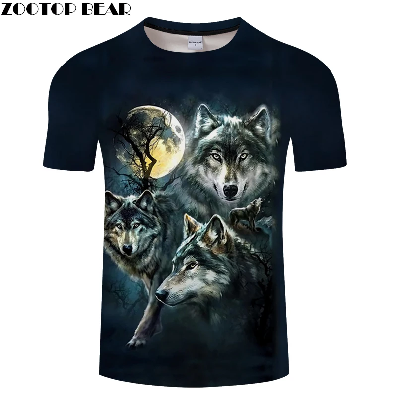 

Black tshirt Wolf t shirt Men t-shirt Anime Tee 3D Top Harajuku Camiseta Streatwear ShortSleeve O-neck Hot Drop Ship ZOOTOPBEAR