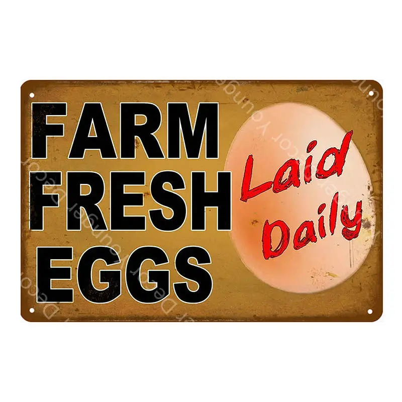 Фермерские свежие яйца на продажу винтажные металлические знаки плакат для паба фермер сад дом домашний декор настенная живопись наклейка - Цвет: YD6233G