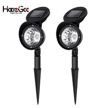 HoozGee фонарь на солнечных батареях свет открытый сад 4 светодиодный 1,2 В/1 шт. 600 мАч Мини прожектор настенный светильник безопасность Газон лампа 2 шт./упак